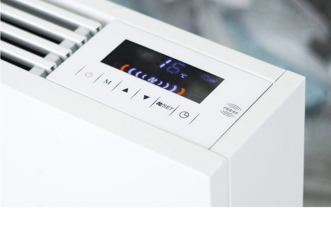 MyCon Silent Sleek Unidad fan coil de suelo para una climatización eficiente y silenciosa.