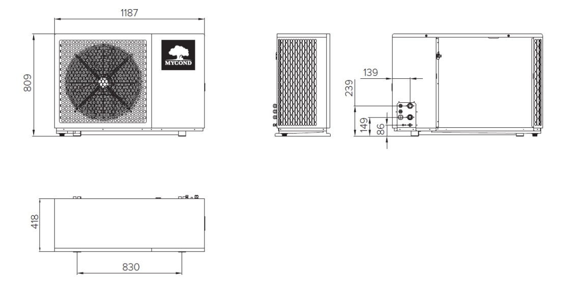 Mycond BeeEco Dimensiones generales - 1