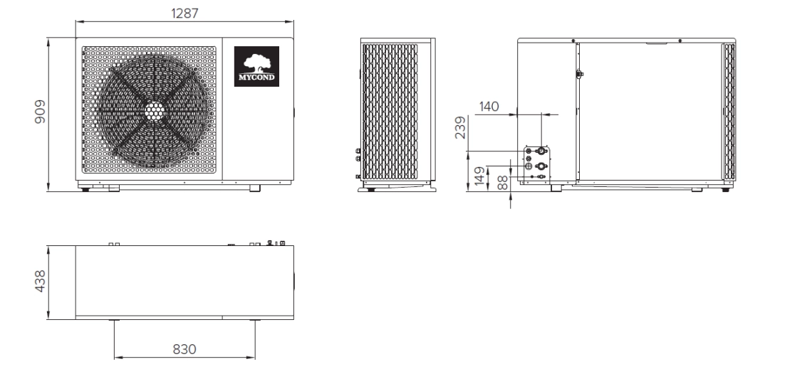 Mycond BeeEco Dimensiones totales - 2