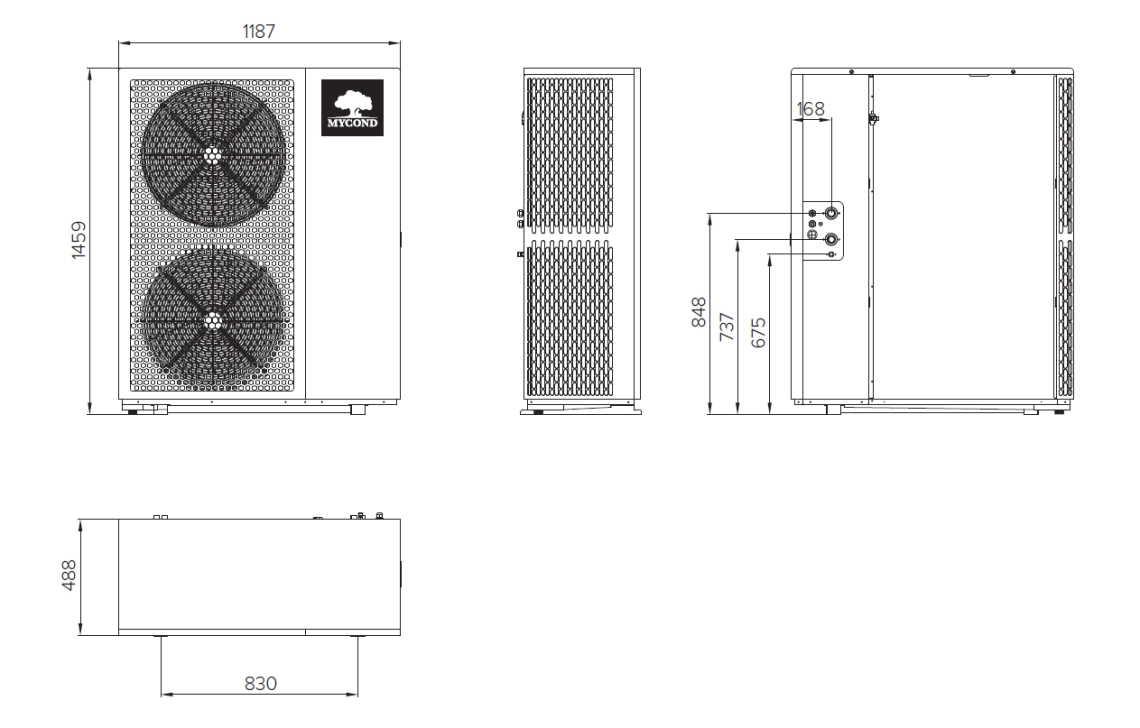 Mycond BeeEco Dimensiones totales - 3