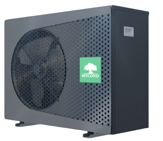 Ilustración de las opciones de instalación de la bomba de calor MyCond BeeThermic Monoblock.