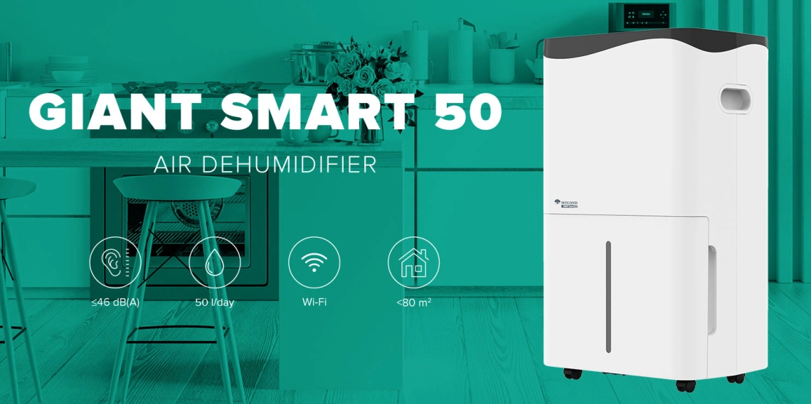 Deshumidificador MyCond Giant Smart Modern adecuado para espacios residenciales y oficinas.