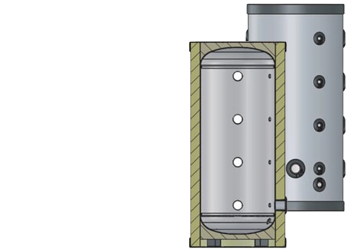 MyCond MBT 80 y MBT 100 Diagrama del depósito de inercia que muestra la optimización energética.