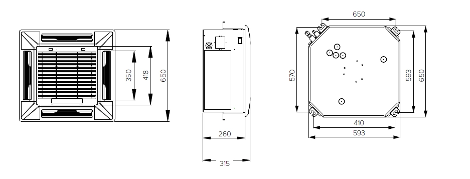 MyCond MCFK-T2 Unidad compacta de ventiloconvector de techo para una distribución eficaz del aire.