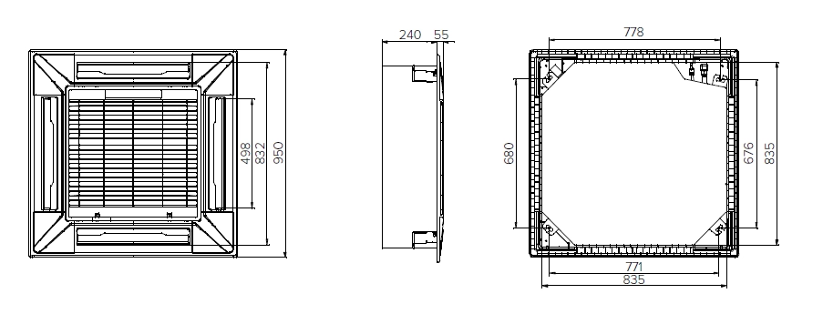 MyCond MCFK-T2 Ventilador compacto de cassette de 4 vías