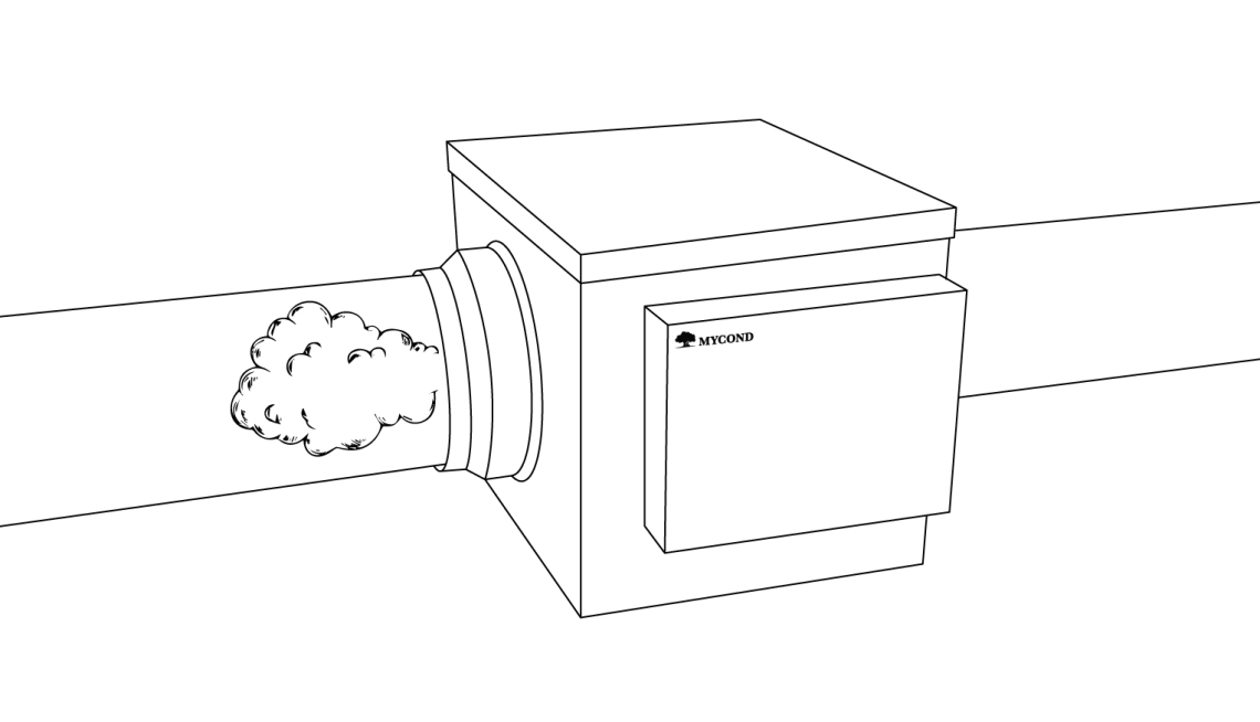 Diagrama de instalación del humidificador MyCond MHDM-D