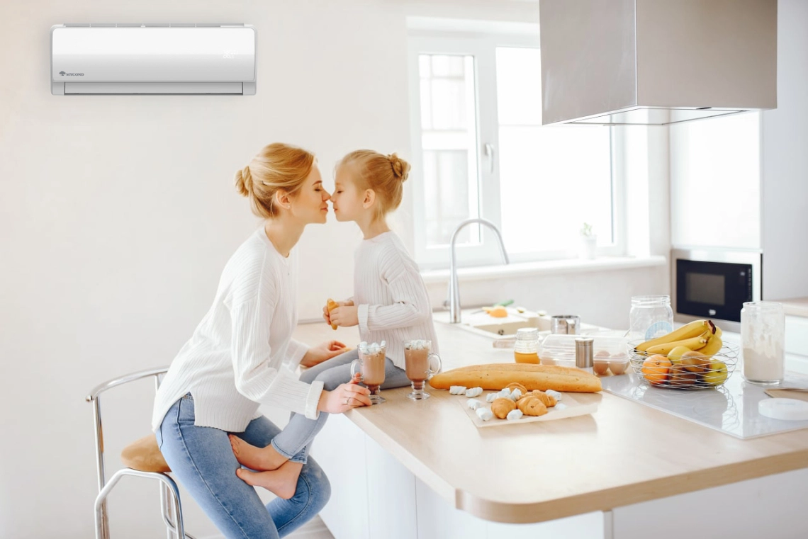 MyCond MHW Ventilador mural con pantalla LED y modo de reposo.