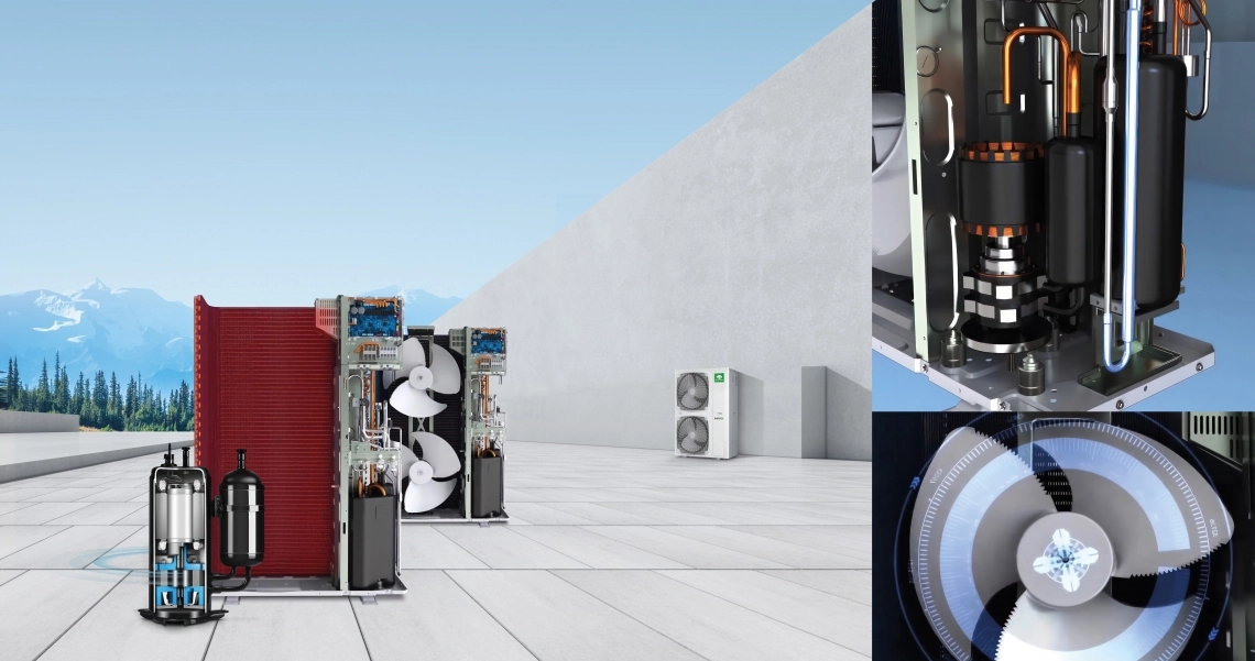Estructura del ventilador del compresor MyCond MRF S con tecnología inverter