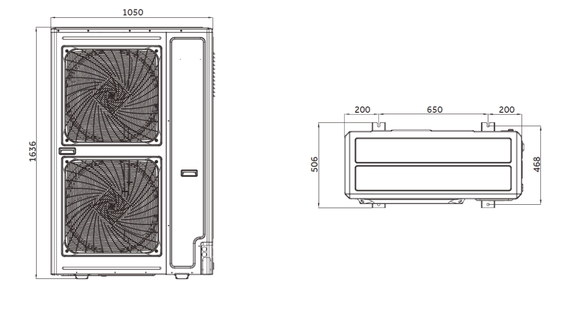 Dimensiones totales de MyCond MRF S - 2