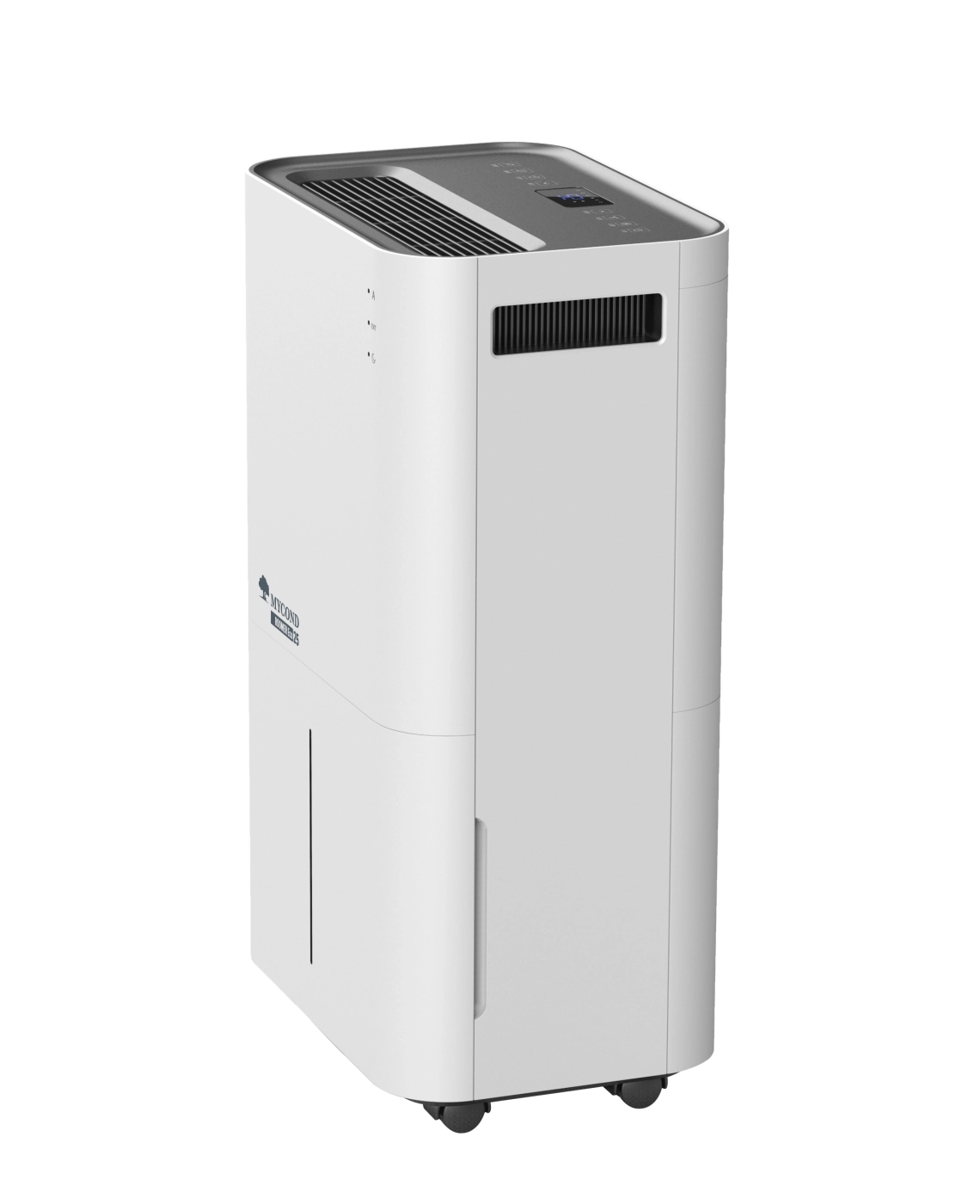 MyCond Roomer Eco 25 Deshumidificador de estancias compacto con moderno panel de control.