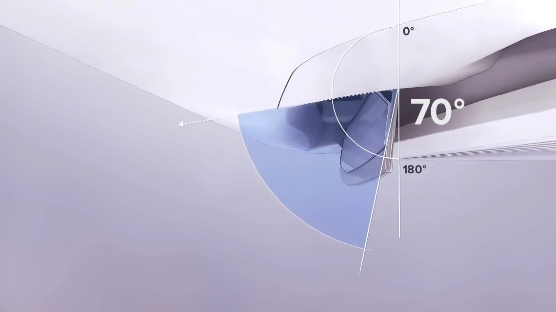 Casete MyCond Round-Way con rejilla de ventilación de 70 grados