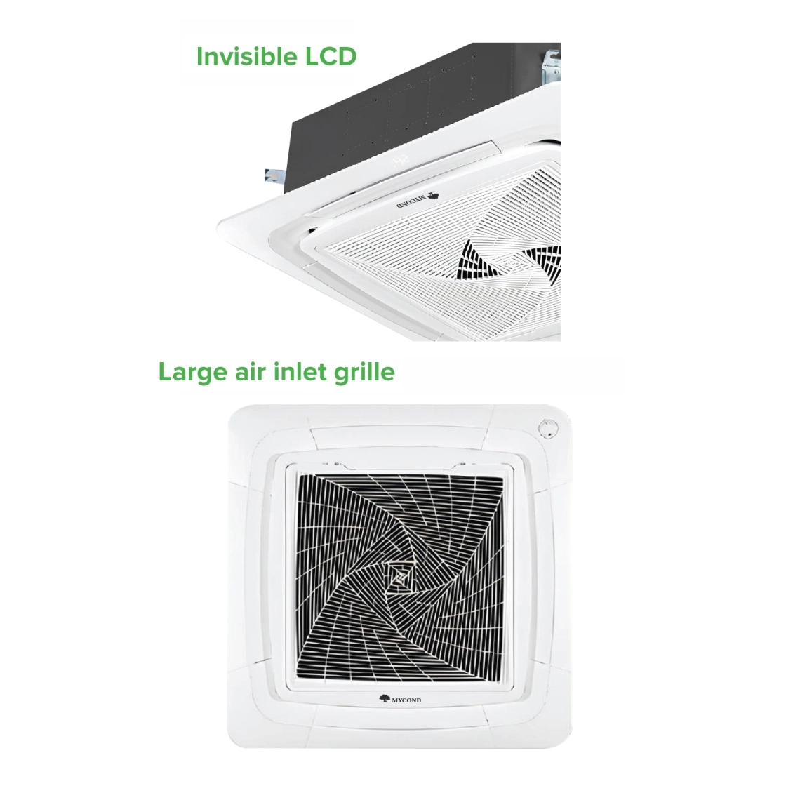 Cassette MyCond Round-way con LCD invisible y gran rejilla de entrada de aire