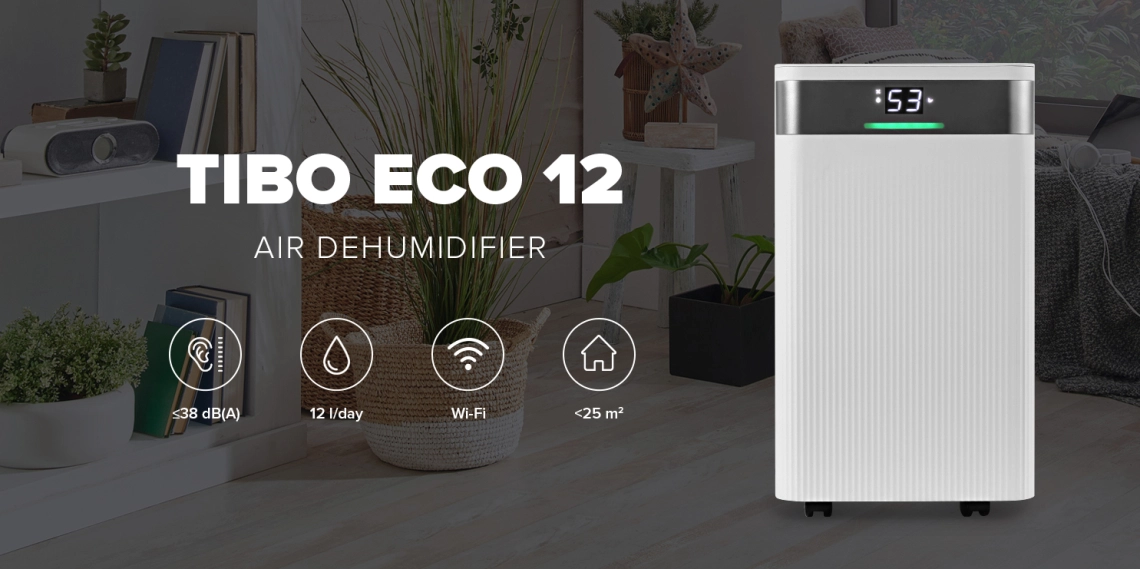 MyCond TIBO Eco 12 Deshumidificador de aire residencial compacto y ecológico.