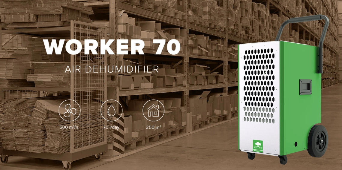 MyCond Worker para almacén 70 l/día, 500 m³/h, superficie hasta 250 m²