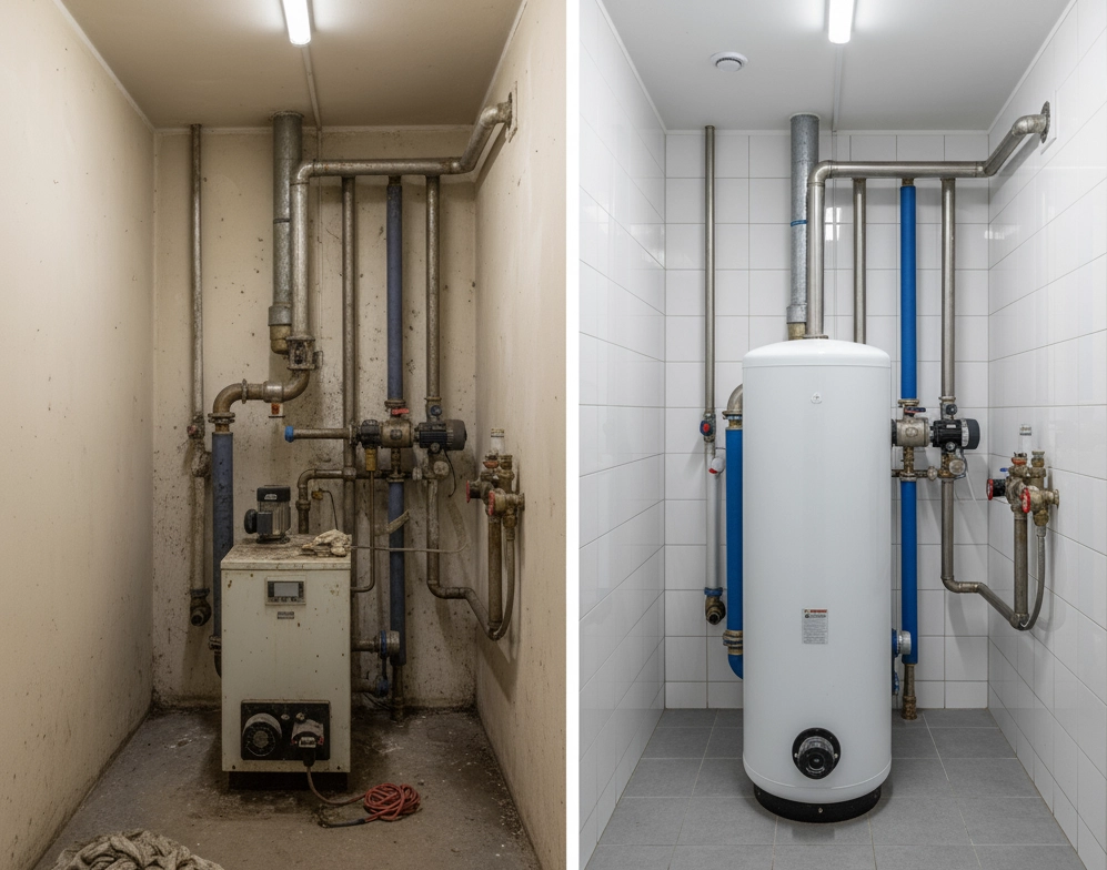 Reconstrucción de un sistema de calefacción antiguo con bomba de calor Mycond BeeEco