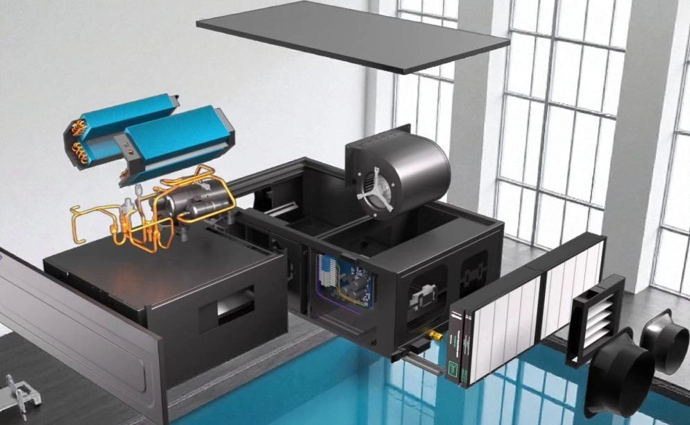 Deshumidificador de conductos para piscinas - calentamiento de aire Mycond MSHAC