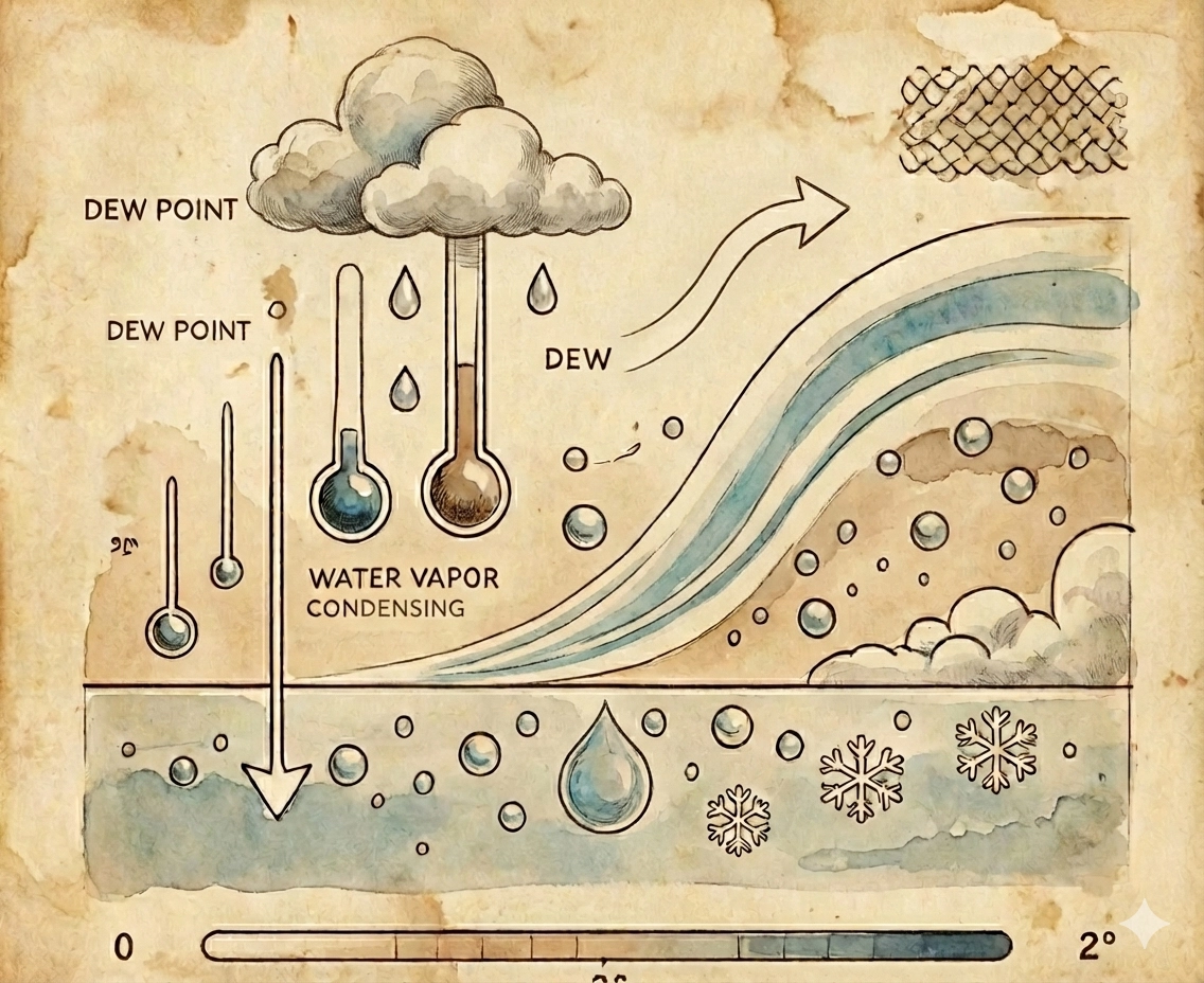 Diagrama de punto de roc&iacute;o - par&aacute;metros clave del aire h&uacute;medo para ingenieros HVAC