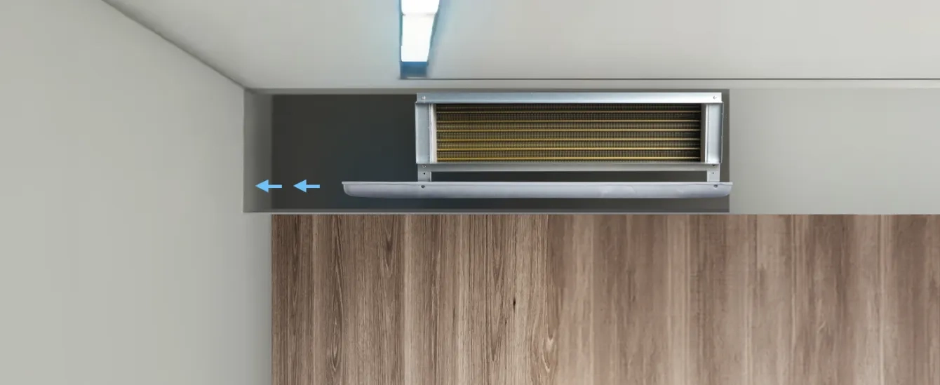 Ventajas de la instalación en conducto de fancoils bajo el techo: ejemplo de Mycond MCFC